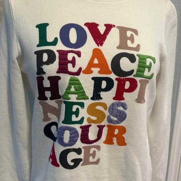 Anthropologie Garima Dhawan Sz XS Love Peace Happiness Sweater • NWT! - Picture 3 of 10
